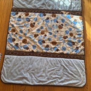 Plush blue baby blanket